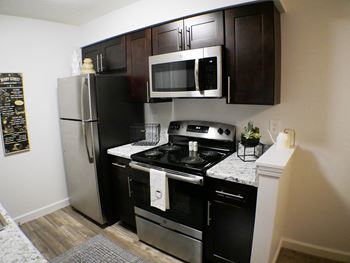 Modern Kitchen With Custom Cabinet at Hilltop Apartments, Cincinnati, OH, 45213-2638